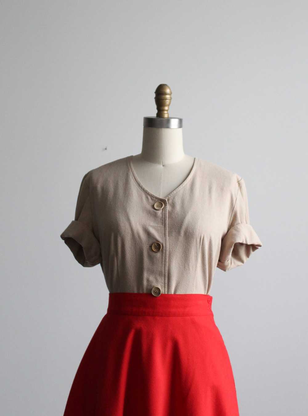 ecru raw silk blouse - image 2