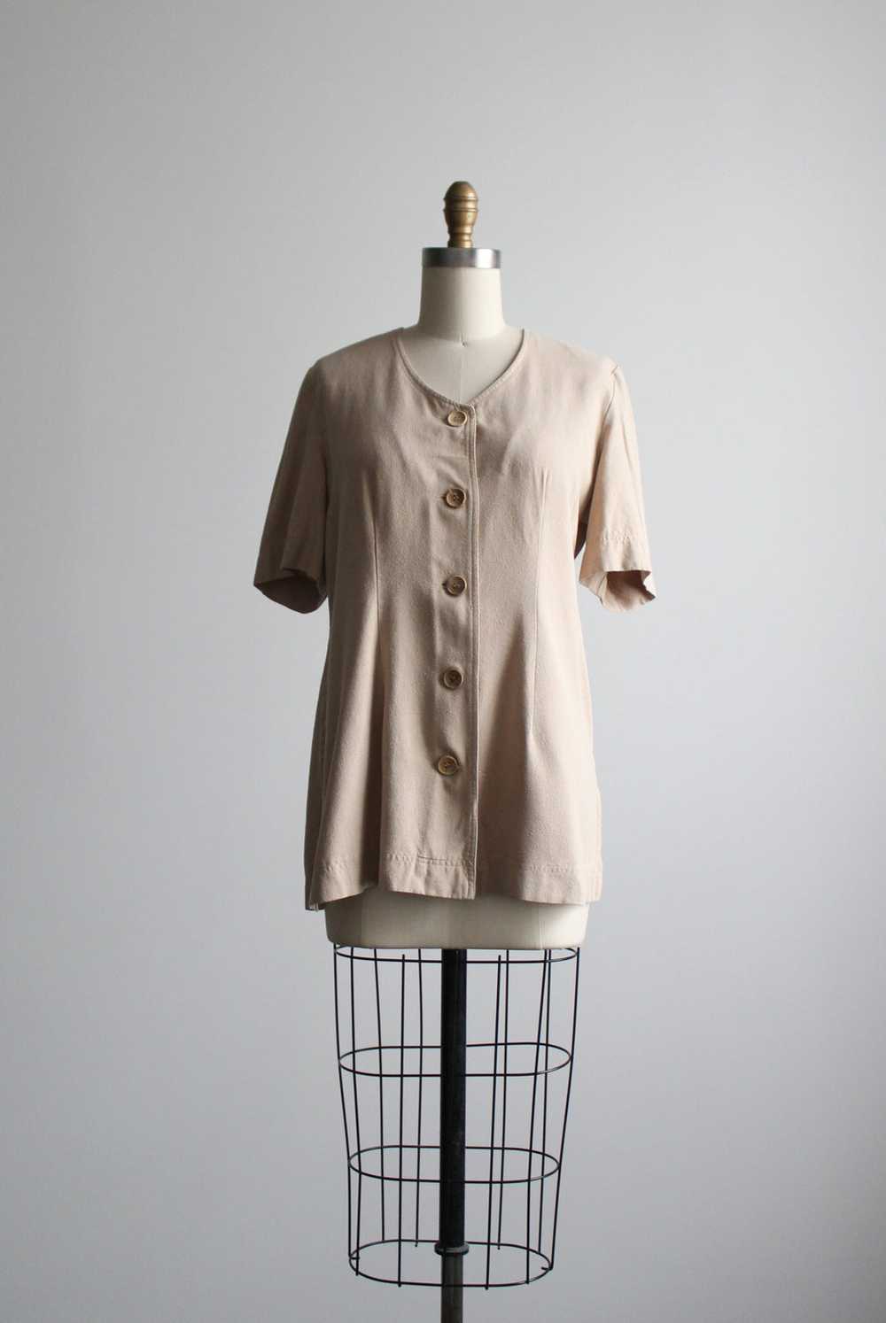ecru raw silk blouse - image 3