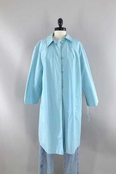 Vintage Pastel Blue Spring Overcoat Raincoat