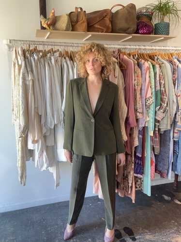 Vintage Chaus Green Silk Three Piece Suit
