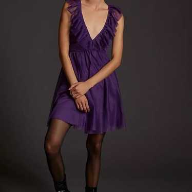 Maeve x Anthropologie purple tulle dress homecomin