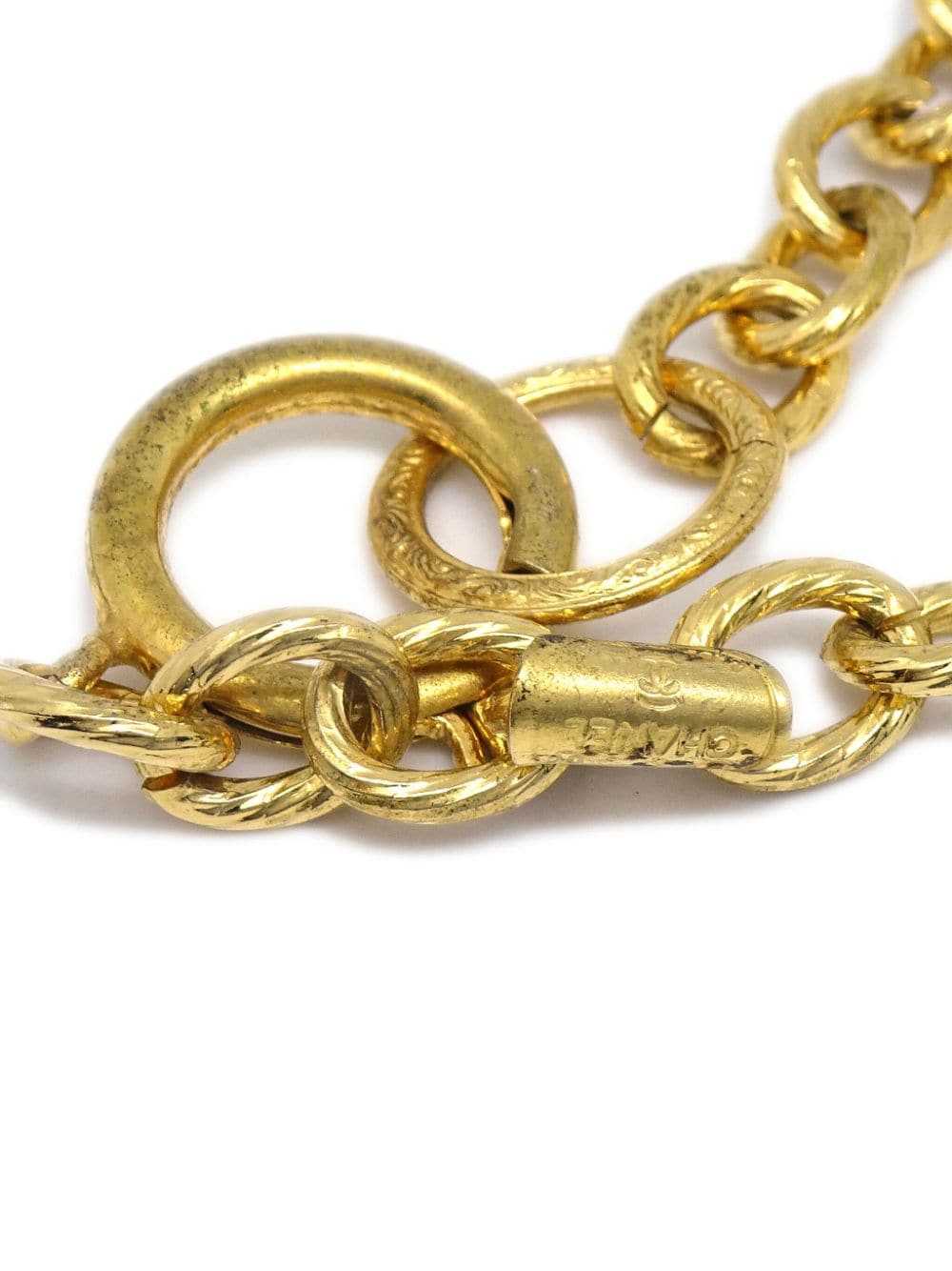 CHANEL Pre-Owned 1990-2000 bow charms cable chain… - image 4