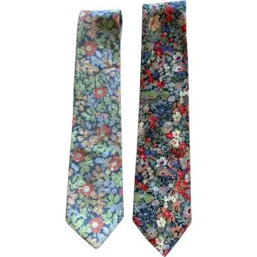 Pair Of Liberty Of London Cotton Floral Neckties