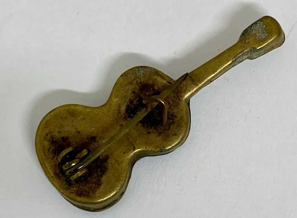 Antique Italian Micro Mosaic Violin Guitar Brooch… - image 6