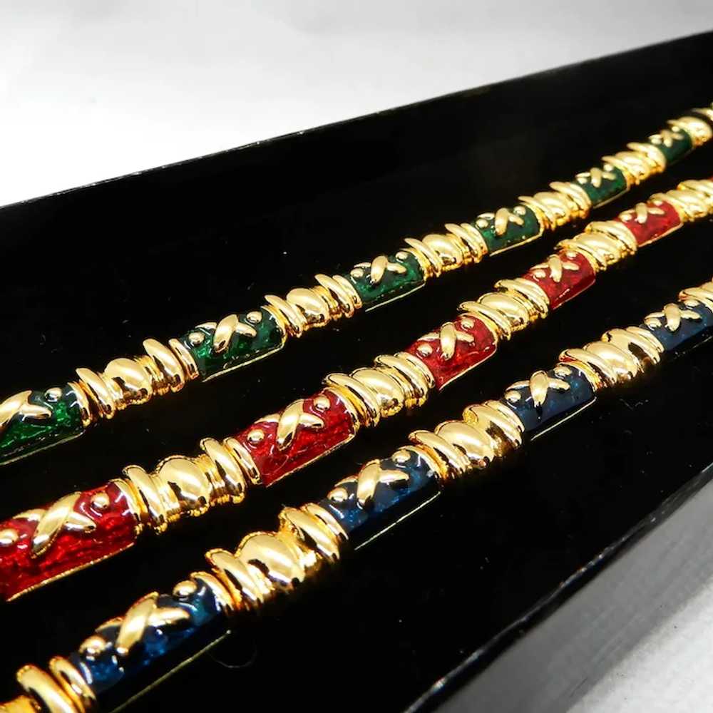 Joan Rivers Set of Three X Link Red Green and Blu… - image 7