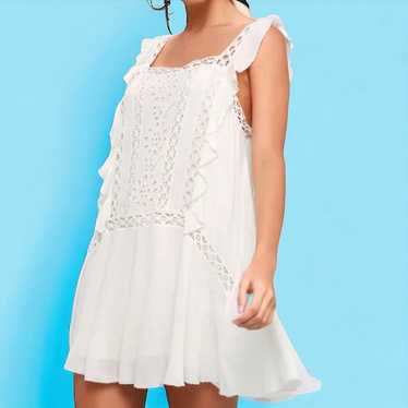 Free People Priscilla White Crochet Mini Dress