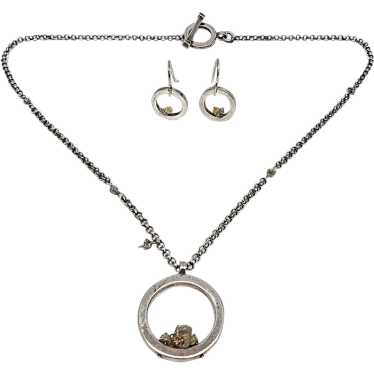 Mignon Faget Sterling Silver Circle With Stones N… - image 1