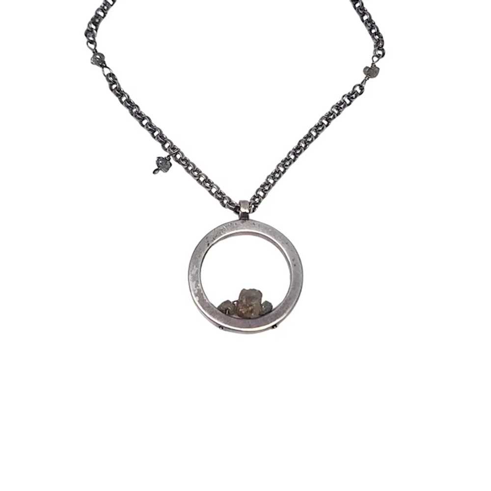 Mignon Faget Sterling Silver Circle With Stones N… - image 3