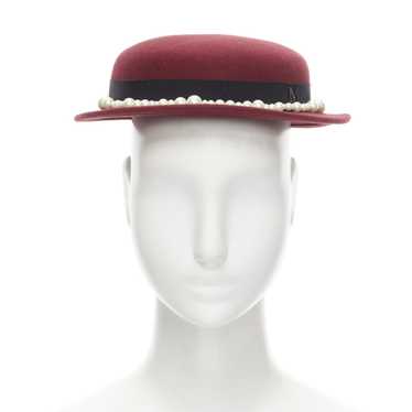 Maison Michel Kiki felt canotier hat - Red