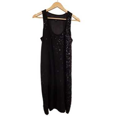Eileen Fisher Black Silk Sequin Dress