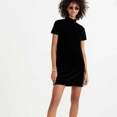 Madewell • Black Velvet Mockneck Dress