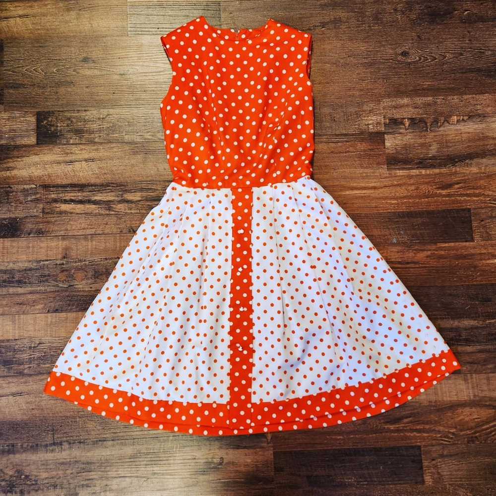 Vintage 60s Silk Polka Dot Mod Dress - image 1
