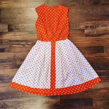 Vintage 60s Silk Polka Dot Mod Dress - image 1