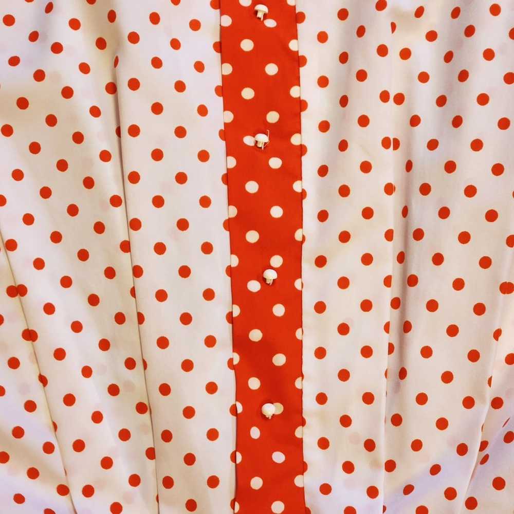 Vintage 60s Silk Polka Dot Mod Dress - image 4