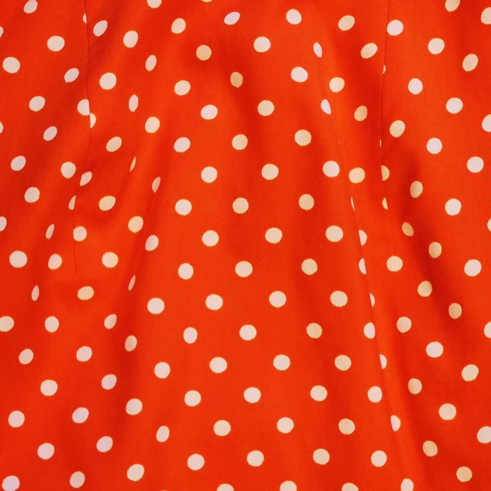 Vintage 60s Silk Polka Dot Mod Dress - image 5