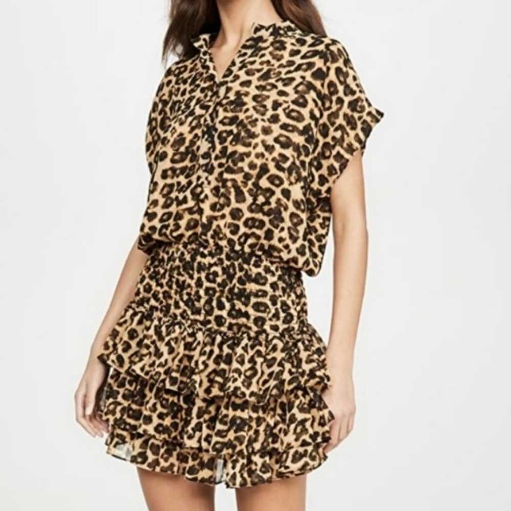 Misa Los Angeles Animal Print Eloisa Smocked Mini… - image 2