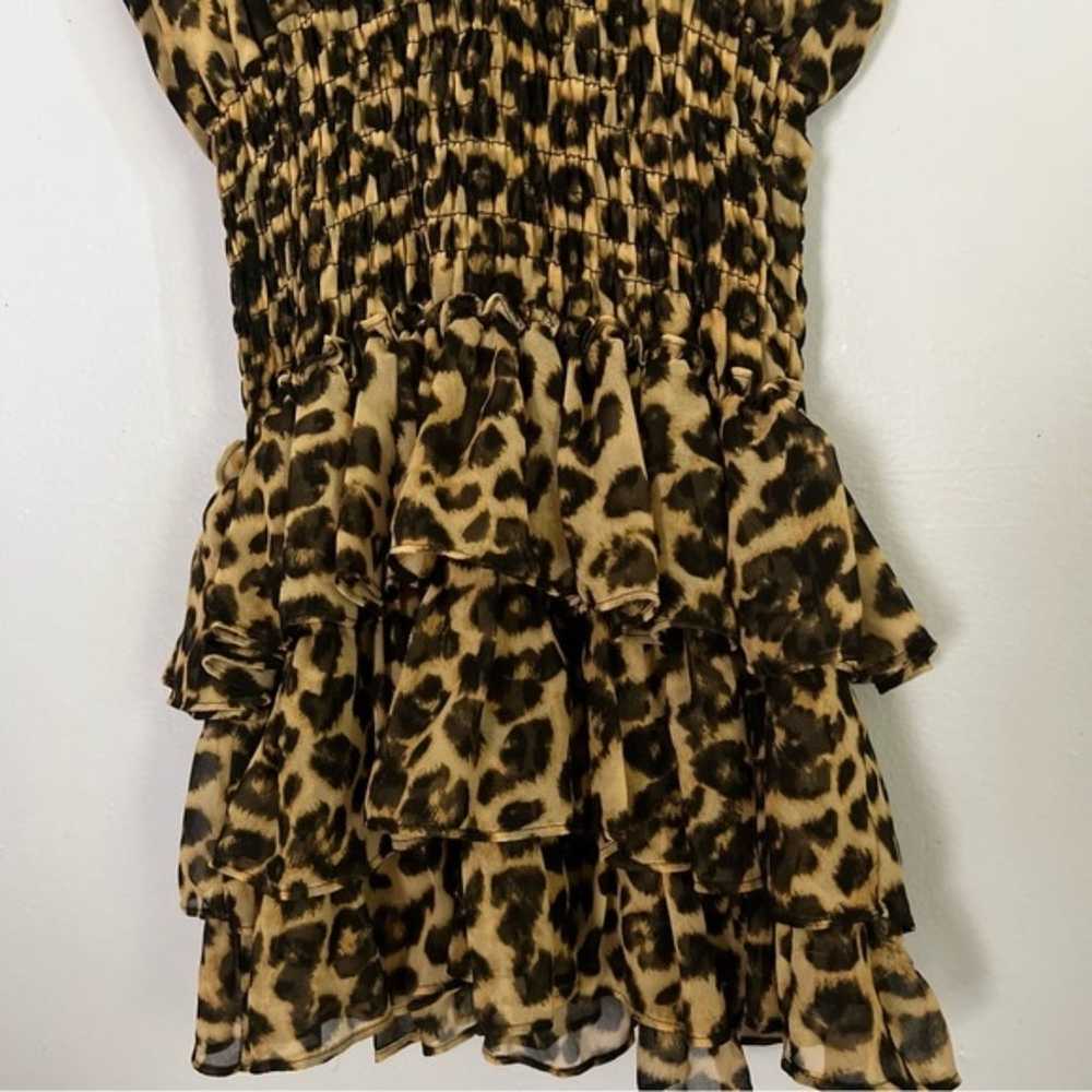 Misa Los Angeles Animal Print Eloisa Smocked Mini… - image 5