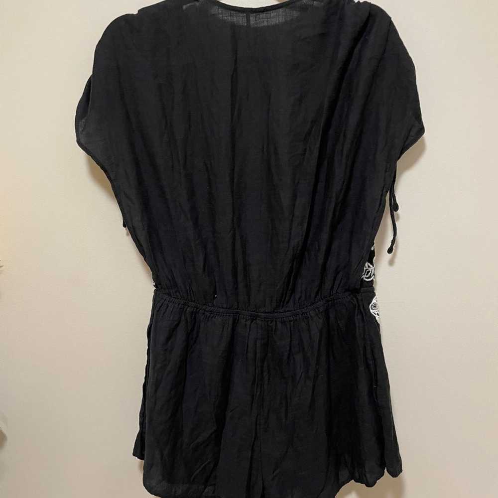 NEW Free People Weila Romper Black Floral Embroid… - image 10