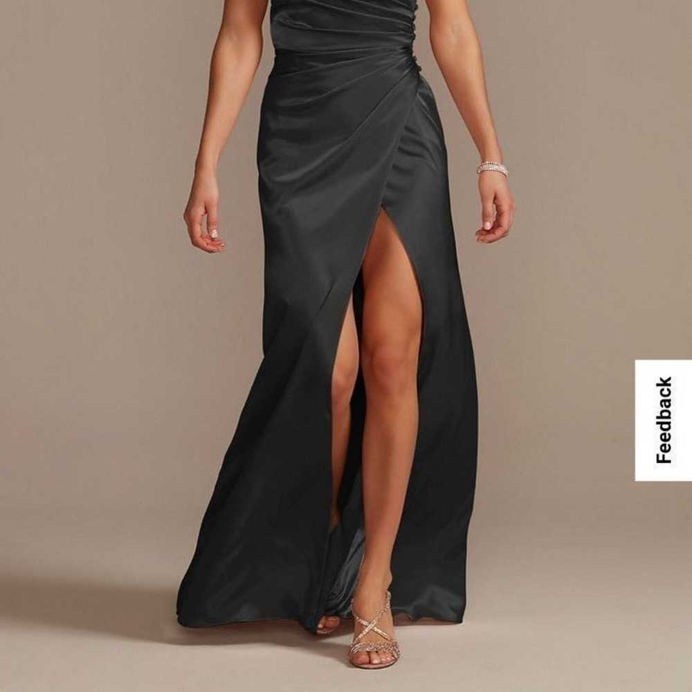 Black satin charmeuse dress - image 1