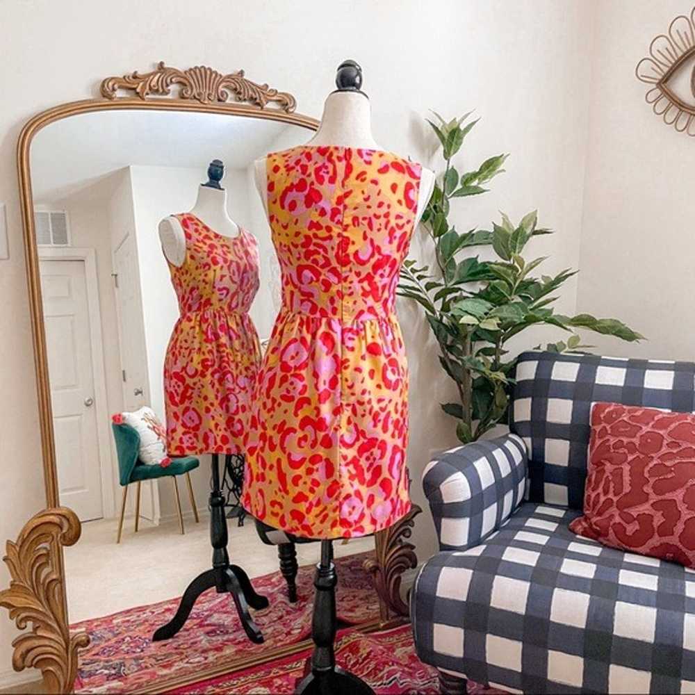 Julie Brown 100% Silk Leopard Print A-Line Dress … - image 4