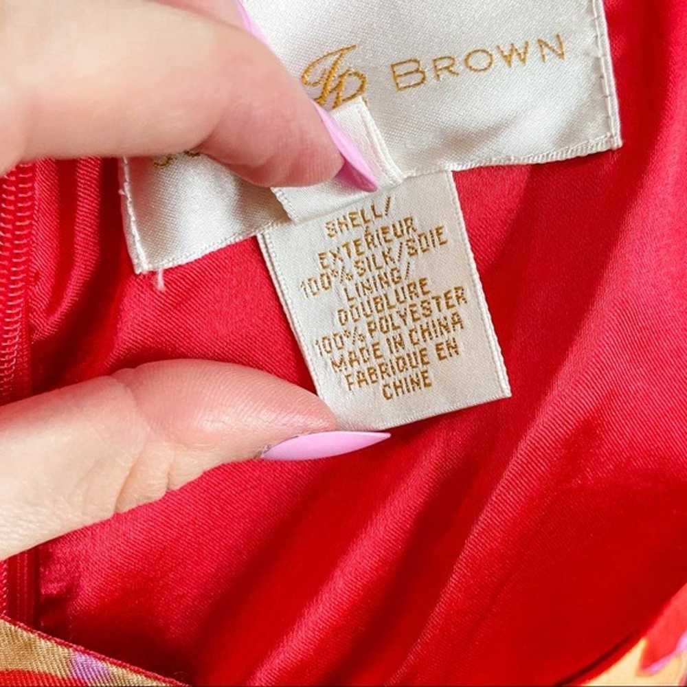 Julie Brown 100% Silk Leopard Print A-Line Dress … - image 7