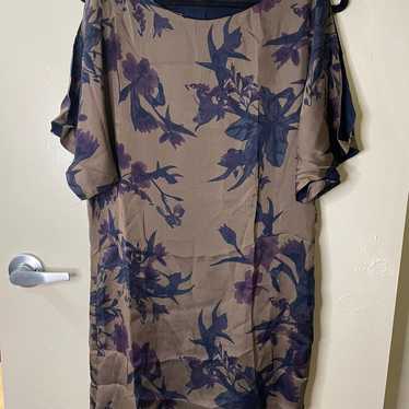 NEW Amour Vert India Floral Charmeuse Silk Dress … - image 1