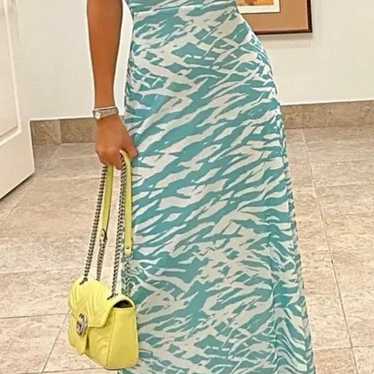 Teal maxi dress size xs rent the runway slate and 