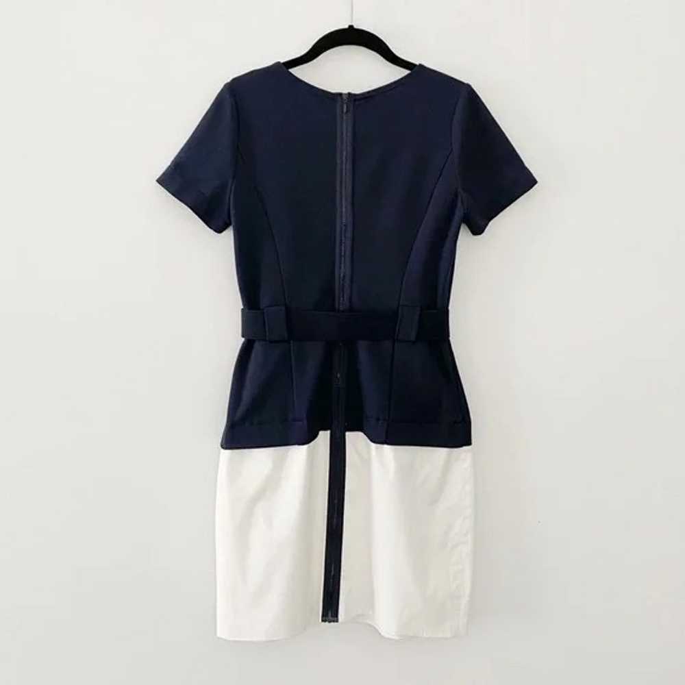 Theory Tilly Craze Combo Dress in Uniform/White S… - image 5