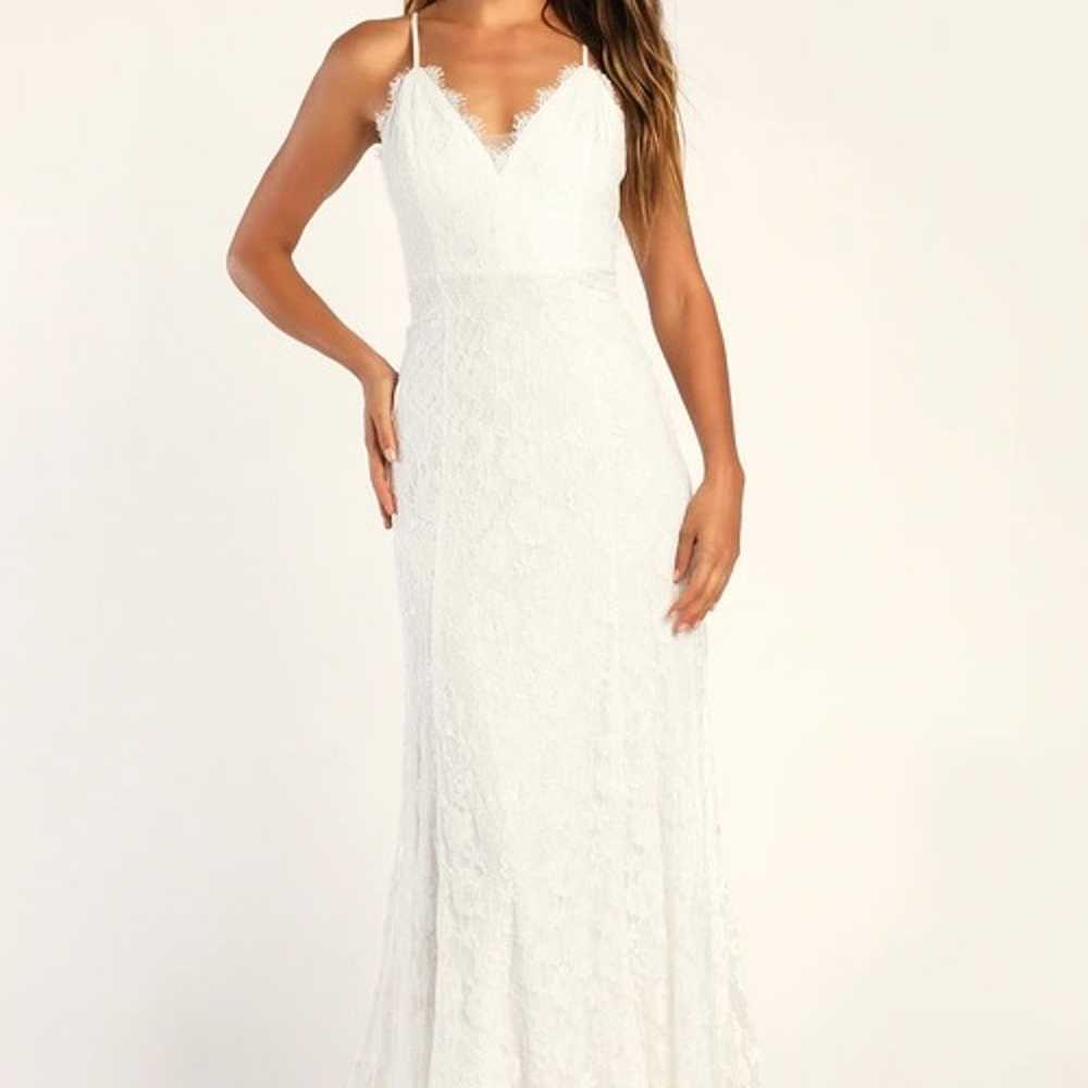 Today Until Forever White Lace Sleeveless Maxi Dr… - image 1