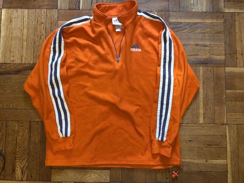 Adidas × Vintage Vintage 90s Adidas Orange Fleece… - image 2