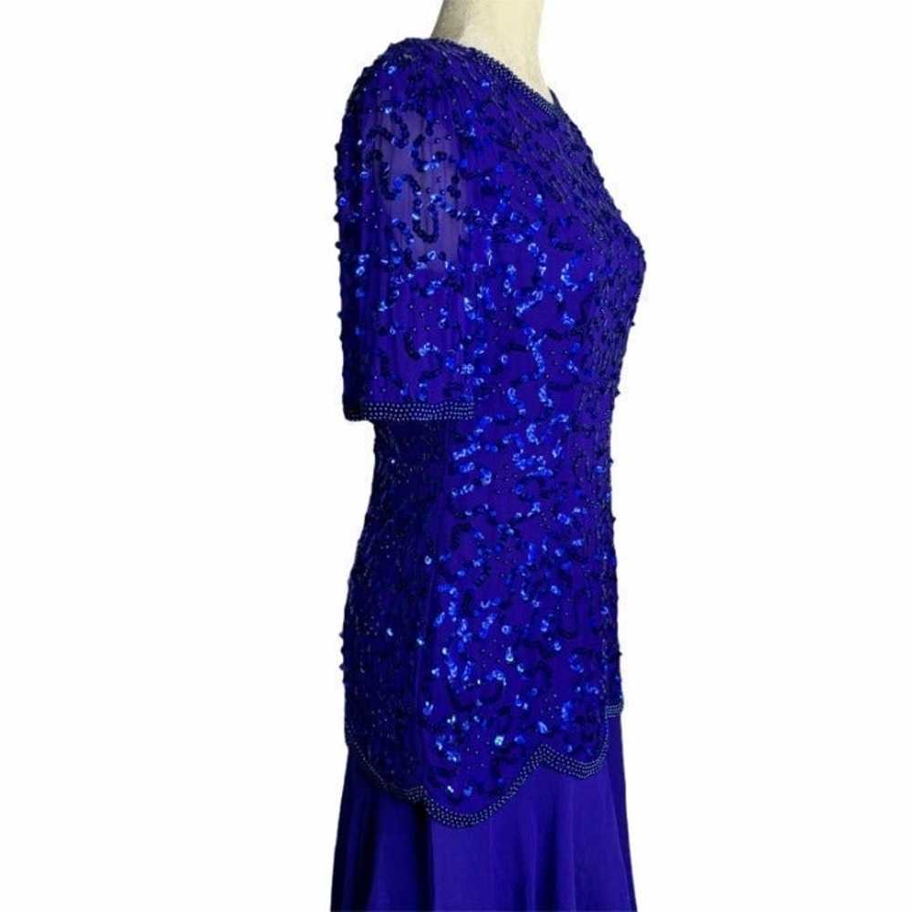 Vintage Sequin Beaded Evening Dress S - image 5