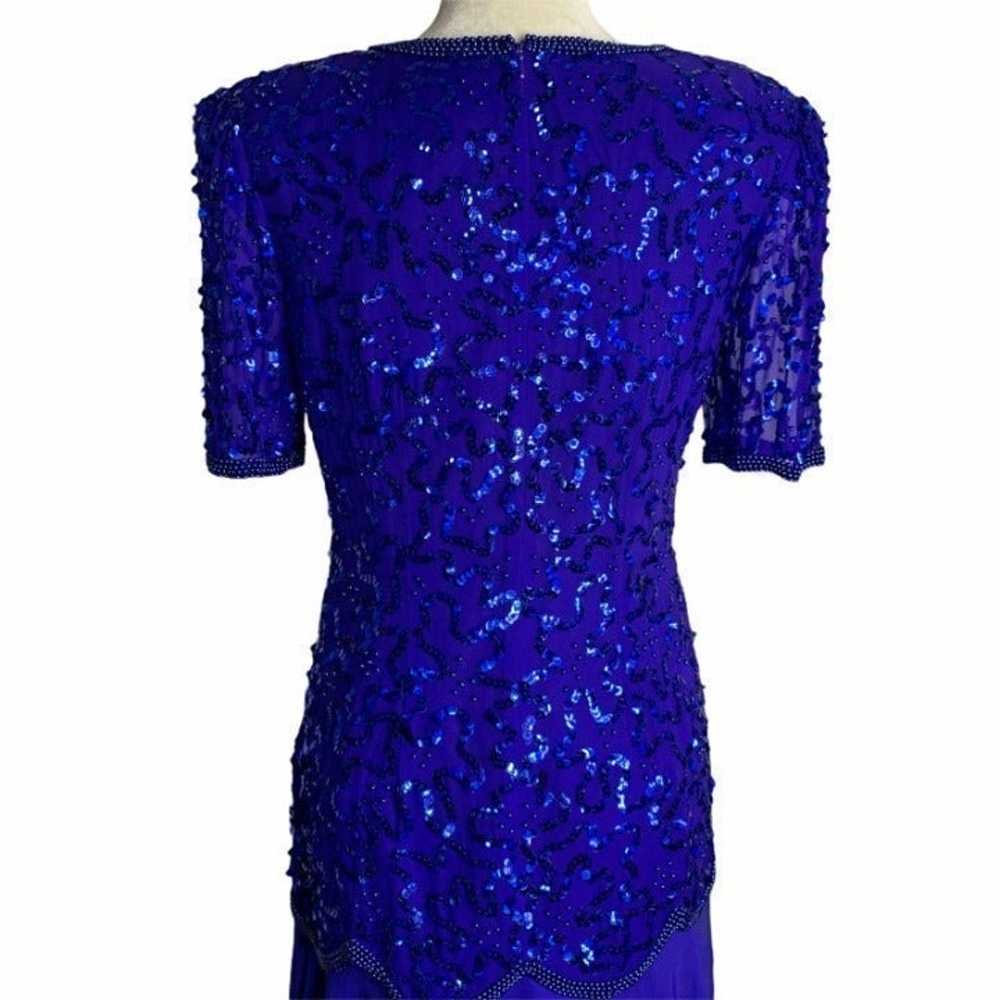 Vintage Sequin Beaded Evening Dress S - image 6