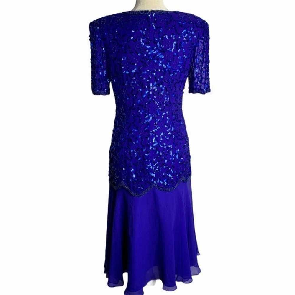 Vintage Sequin Beaded Evening Dress S - image 7