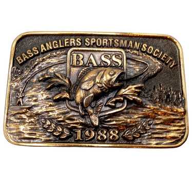 Vintage Bass Fishing Belt Buckle 1988 Anglers Spor