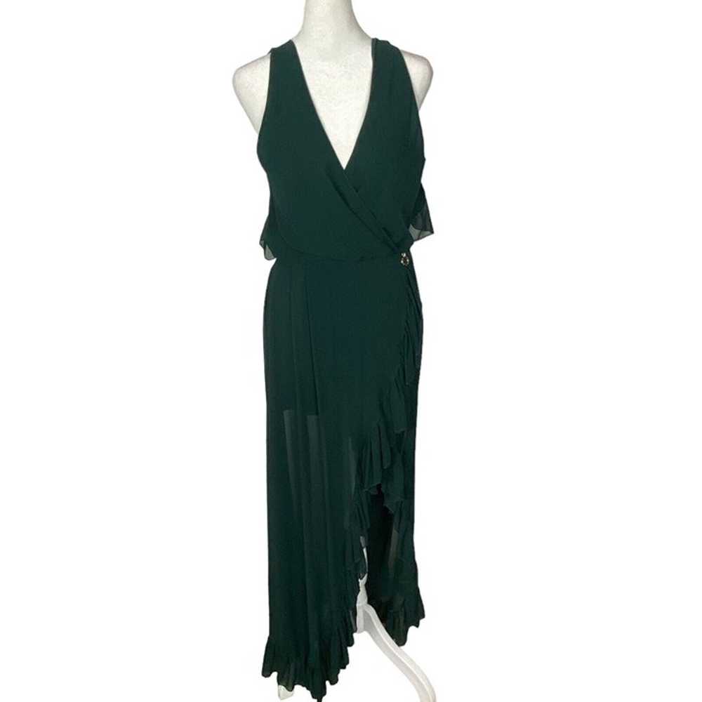 MANGANO Kendall Maxi Dress Sheer Bottom Dark Gree… - image 2