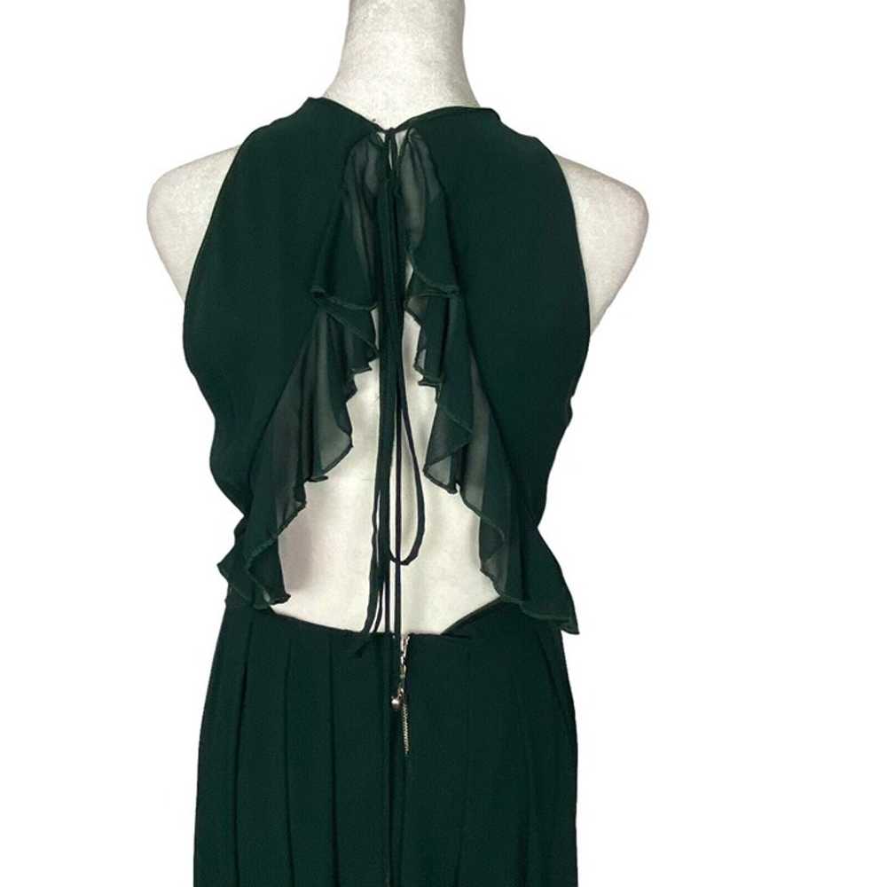 MANGANO Kendall Maxi Dress Sheer Bottom Dark Gree… - image 3