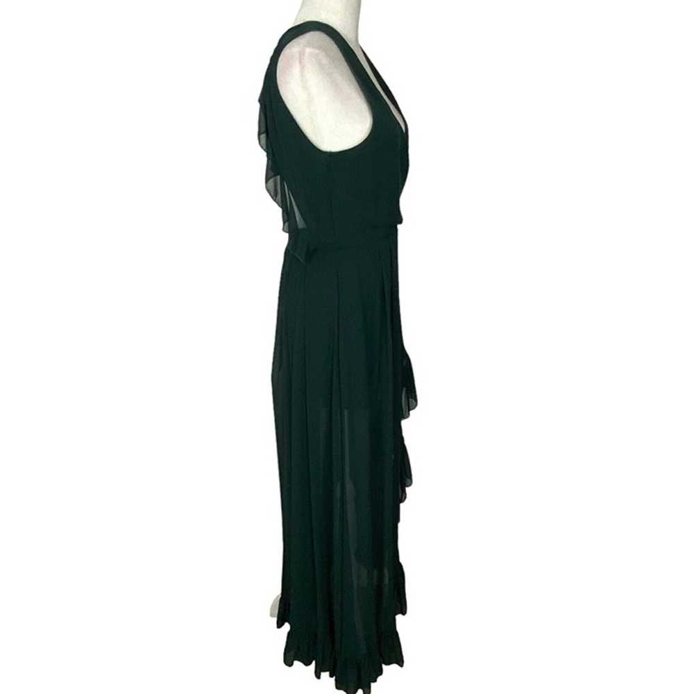 MANGANO Kendall Maxi Dress Sheer Bottom Dark Gree… - image 4