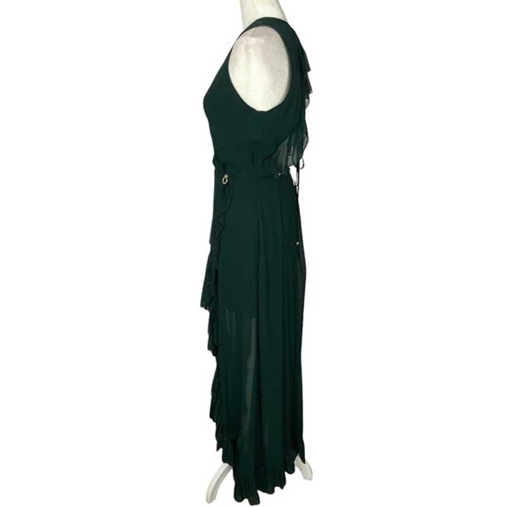 MANGANO Kendall Maxi Dress Sheer Bottom Dark Gree… - image 5
