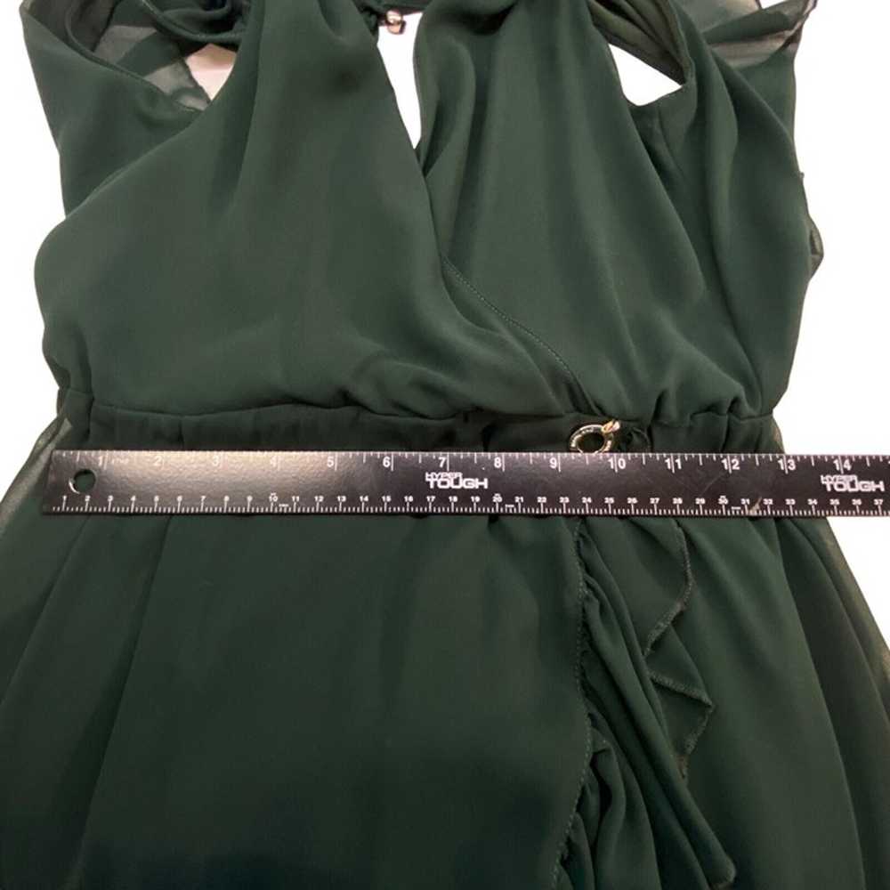 MANGANO Kendall Maxi Dress Sheer Bottom Dark Gree… - image 8