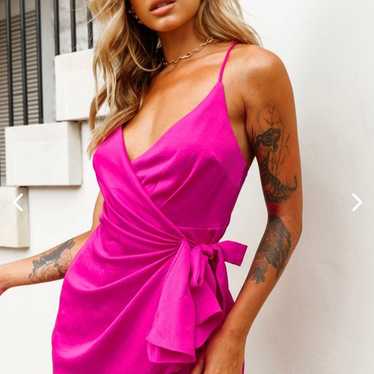 Don't Tell Me Now Mini Dress Hot Pink