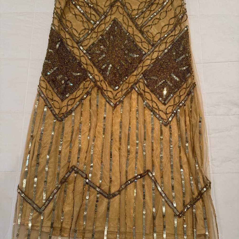 Gatsy Lady Gold Fringe Flapper Dress - image 2