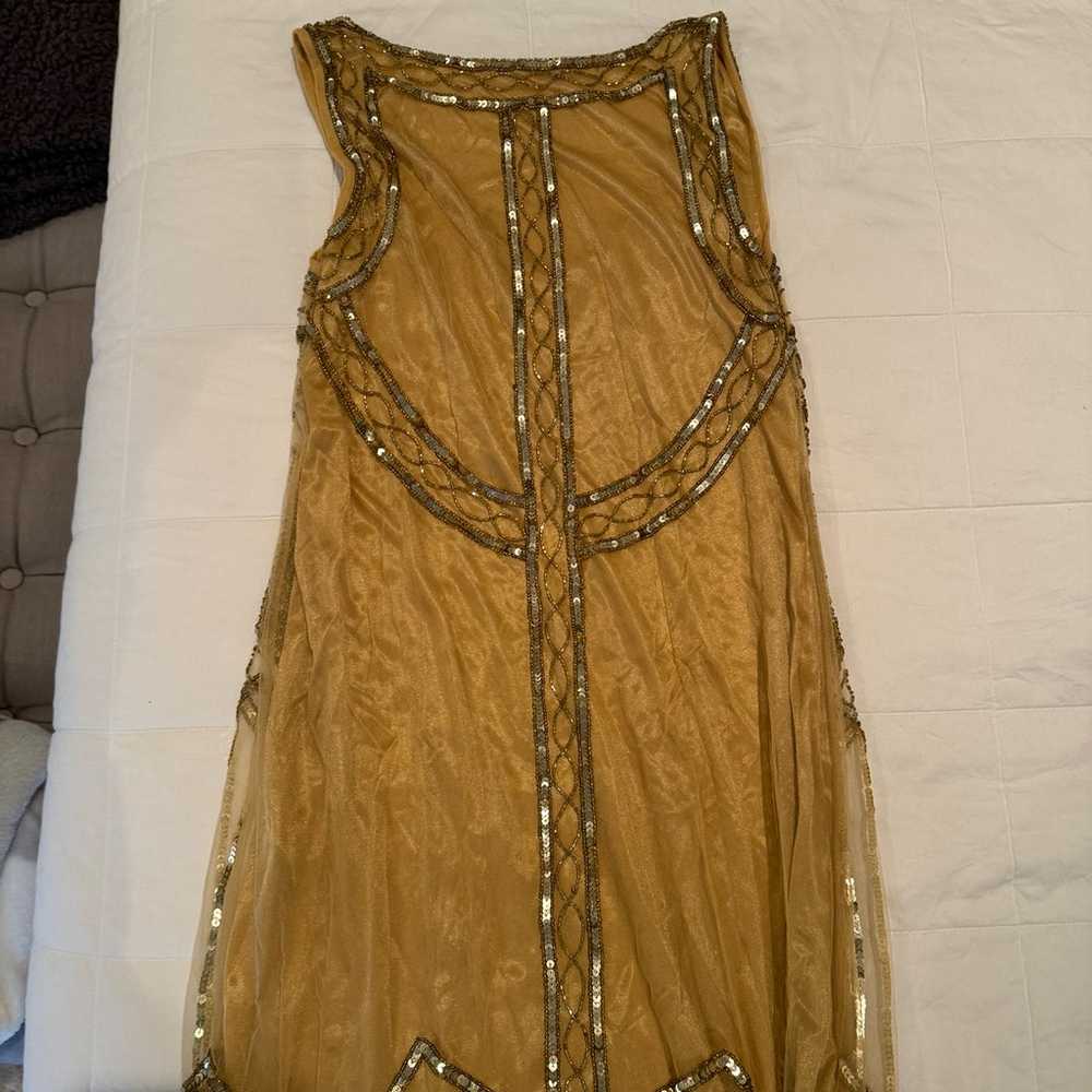 Gatsy Lady Gold Fringe Flapper Dress - image 5