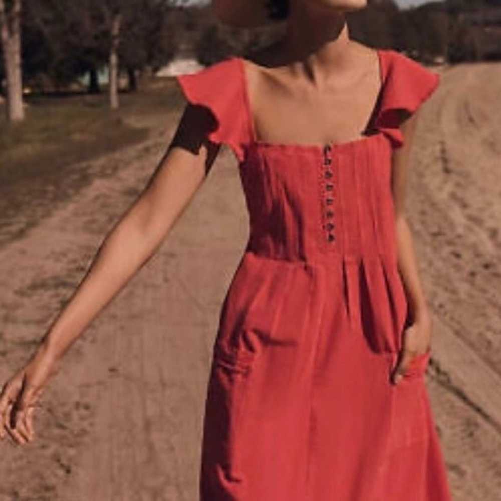 New Pilcro Flutter Sleeve Midi Dress Anthropologi… - image 4