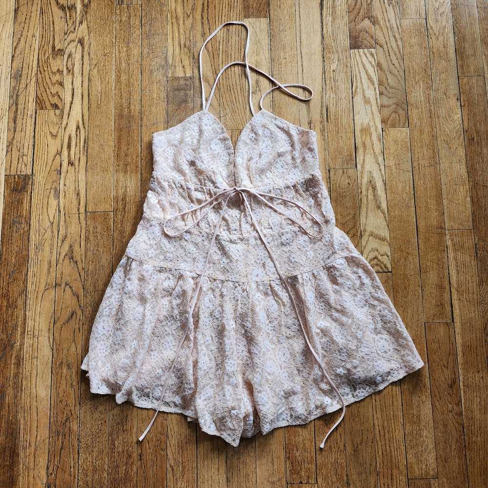 New Free People Lexi Strappy Lace Romper - image 5