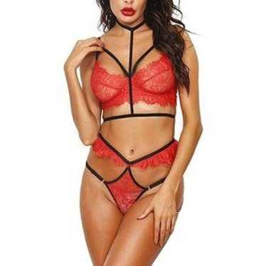 Women's Clau Sexy Bra and Panties Red - image 1