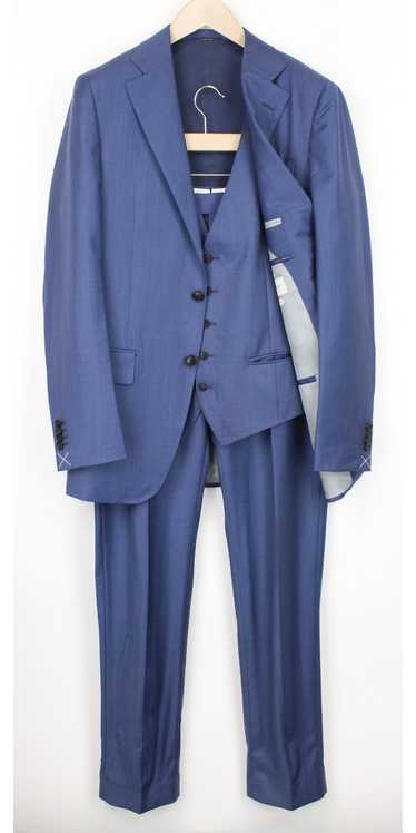 Mid Blue Three-Piece Lazio Suit in Pure S150's Wool