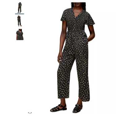 Whistles Black Button Jumpsuit w/Cropped Straight… - image 1