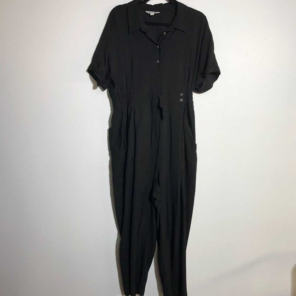 Whistles Black Button Jumpsuit w/Cropped Straight… - image 3