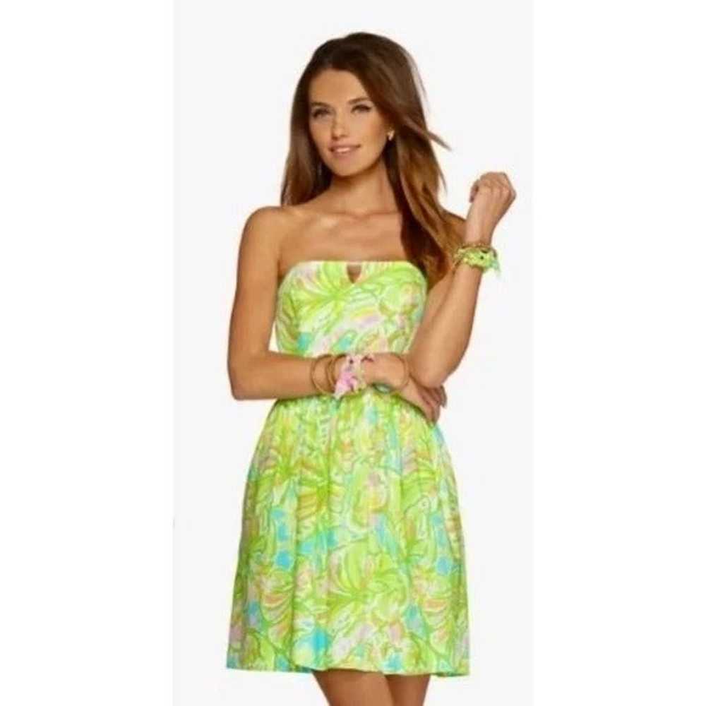 LILLY PULITZER Richelle Strapless Tie Back Dress … - image 1