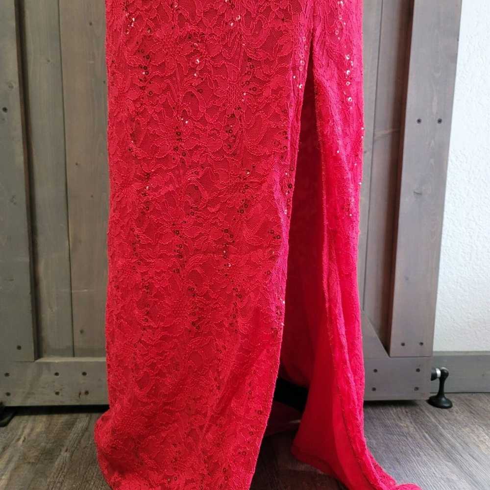Prom Dress Size Medium Red Sequins Lace Sweethear… - image 4